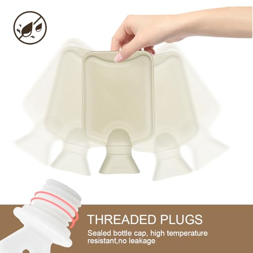 Wärmflasche mit Bezug 1L, Tier Wärmflasche Kinder, Gummi Wärmflaschen mit Kuschelig Bezug, Plüsch Wärmflaschen Ochse für Bauch Hand Fuß Körper Warmhalten, Hot Water Bottle Zur Reinigung Abnehmbar