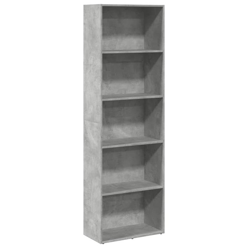 Eleganz Estantería de madera gris hormigón 60 x 30 x 189 cm – Sistema de estantería para salón, oficina y más – Almacenamiento estable para libros y decoración – Ahorra espacio y moderna