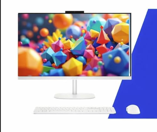 Image of HP OmniStudio All‑in‑One Desktop, 24‑Inch Full HD Display, Intel N150 Quad‑Core CPU, 16GB DDR5 RAM, 128GB UFS Storage, WiFi 6, Bluetooth 5.4, Wired Keyboard & Mouse, Windows 11, Cashmere White