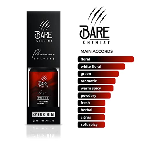 Bare Chemist Enigma Pheromone Cologne For Him - [Attraction Formula] Pheromone Cologne For Men 1Oz. - Lavender, Sage, Wood #TOP1