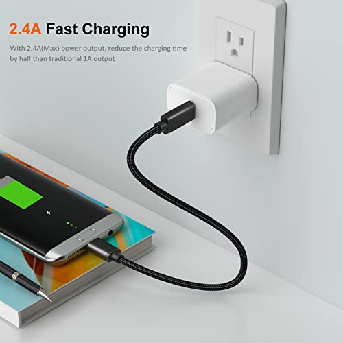 Pofesun Usb C To Micro Usb Cable 1Ft, 3Pack Type C To Micro Usb Charger Cable Braided Fast Charging Cord Compatible With Samsung Galaxy S8,S9, S10,Pixel,Ps4 Controller,Speaker,Power Bank,Camera-Black #TOP2