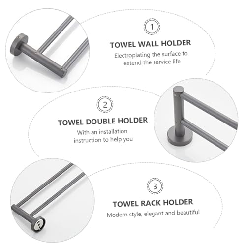 Porte-serviettes mural double avec installation facile pour salle de bain - 5
