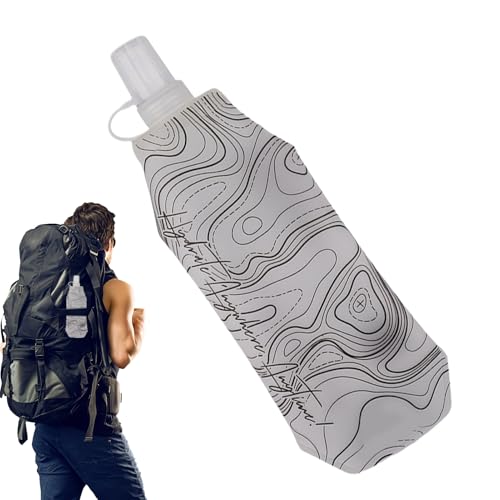 Botella de agua suave – Botella de agua plegable ligera de silicona | Práctica botella de hidratación para correr | Ideal para deportes al aire libre, senderismo y fitness