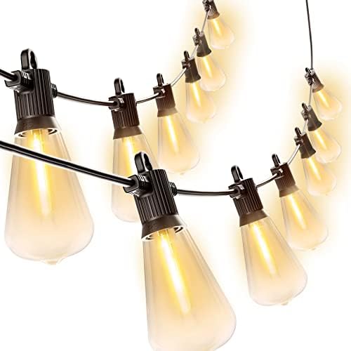 Kawaya String Lights for Outdoor Patio Commercial Grade LED Outside Lights 240FT 120+4 Bulbs Connectable String Lights Waterproof Shatterproof for Backyard Bistro Porch Gazebo (120FTx2)