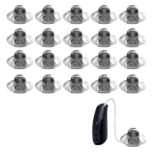 20 piezas de accesorios para audífonos, puntas de goma para audífonos, 10 mm, repuesto de silicona suave para audífonos, para Phonak Oticon Hoergeraete adultos con pérdida auditiva moderada