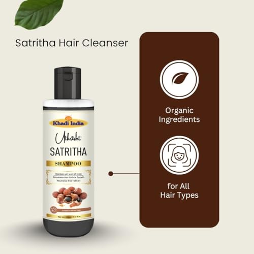 Image of Khadi Natural Satritha Hair Shampoo for Scalp Cleansing, Hair Strength & Healthy Hair Growth | Suitable for All Hair Types | 210ml