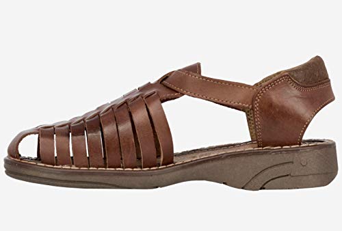 Cowboy Professional Men's 450 Rustic Cognac All Real Leather Mexican Buckle Huaraches Closed Toe2