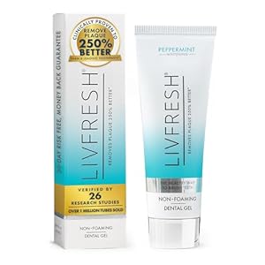 LIVFRESH Toothpaste Gel, Clinically Proven to Remove Plaque 250% Better, Improves Gum Health 190% Better, Prevents & Reduces Tartar, Peppermint
