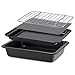 Checkered Chef Toaster Oven Pans - 5 Piece Nonstick Bakeware Set Includes Baking Trays, Rack and Silicone Baking Mats - Best Accessories For Toaster and Convection Ovens