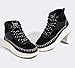 LUCKY STEP Women's Platform High Top Sneakers Fashion Zipper Woven Chunky Ankle Boots Casual Tennis Retro Braided Walking Shoes(Black,11)