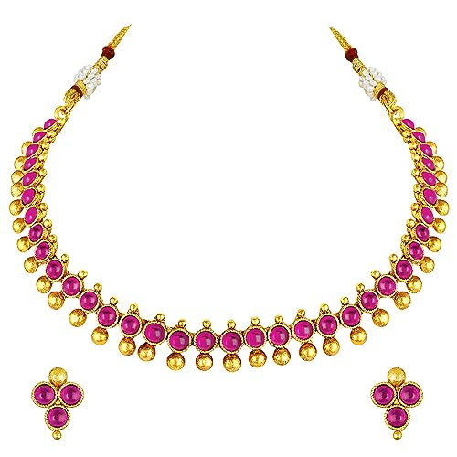 Image of Peora Traditional Ethnic Necklace & Jewellery Set Gift for Women
