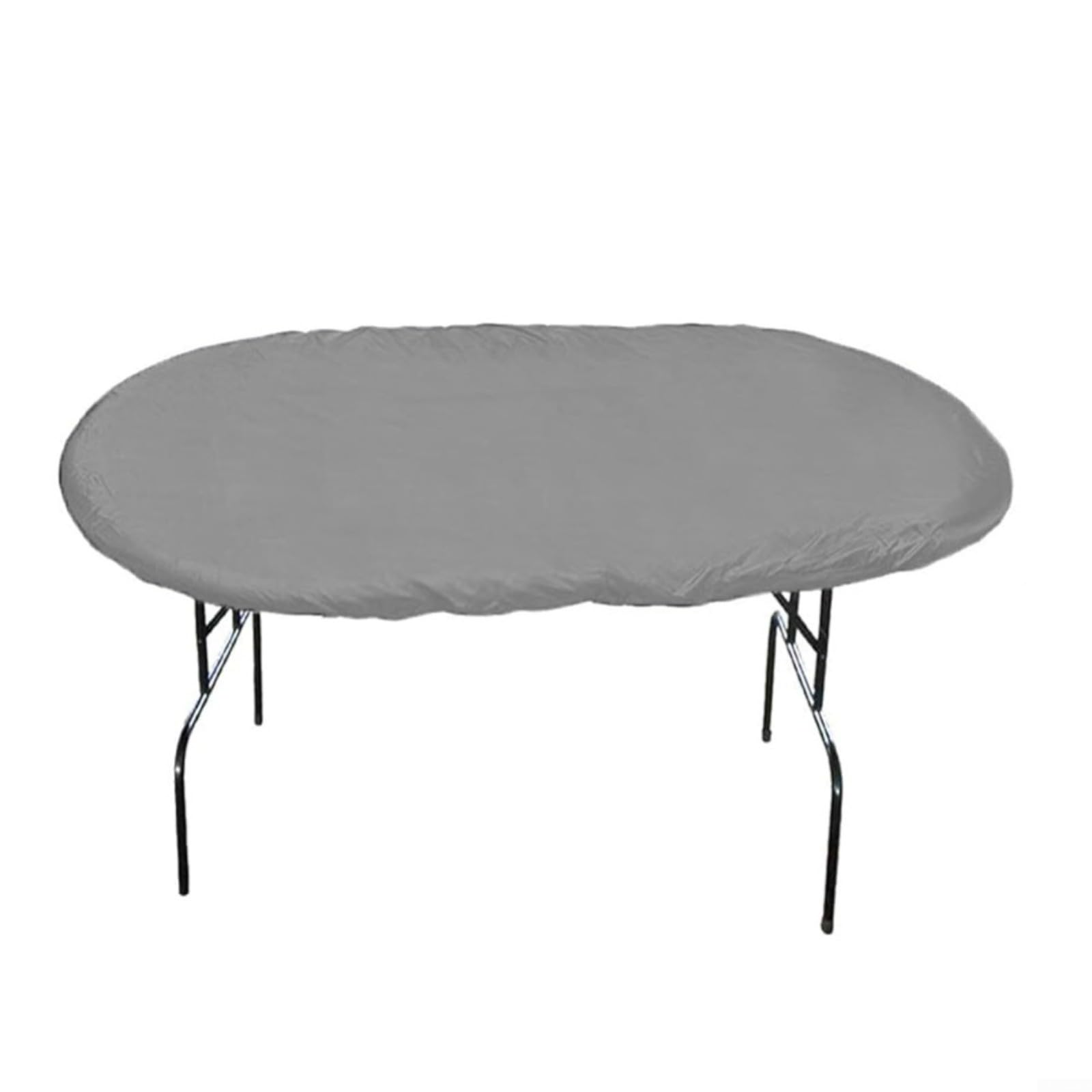 HpLive Cubierta De Mesa De Poker Ovalada Para Poker De Tela Oxford 420D, Funda Protectora Impermeable Para Mesas De Juego 244 X 122 CM(Gris)