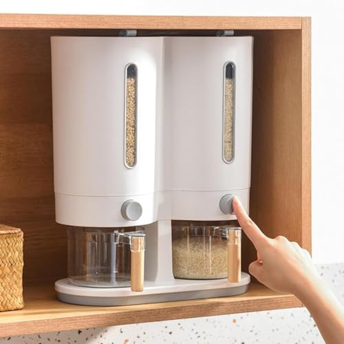 Image of Cereal Dispenser Countertop with Cereal Bowls, Cereal Containers Storage, Candy Dispenser, Dry Food Dispenser For Pantry, Kitchen Household Moisture Proof Holder for Soybean, Beans, Grains