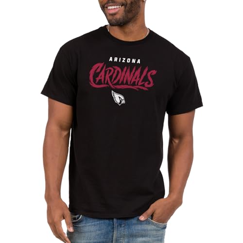 Junk Food NFL - Unisex Adult Short Sleeve Fan Tee - Arizona Cardinals Wild Brush - Officially Licensed - Black - XL