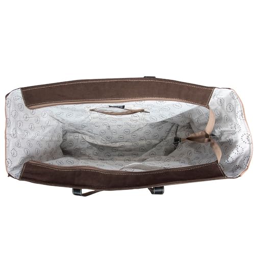 Myra Bag Western Leather Weekender Bag for Women, Upcycled Canvas Shoulder Bag - Southwest Bound4