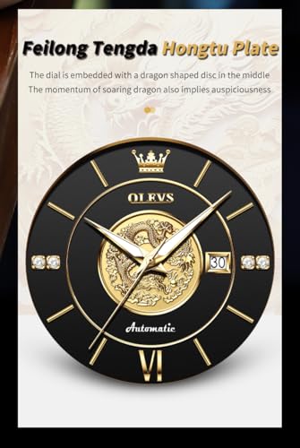 Image of OLEVS Automatic Watches for Men Diamond Skeleton Mechanical Tourbillon Self Winding Luxury Dress Wrist Watches Calendar Luminous Waterproof