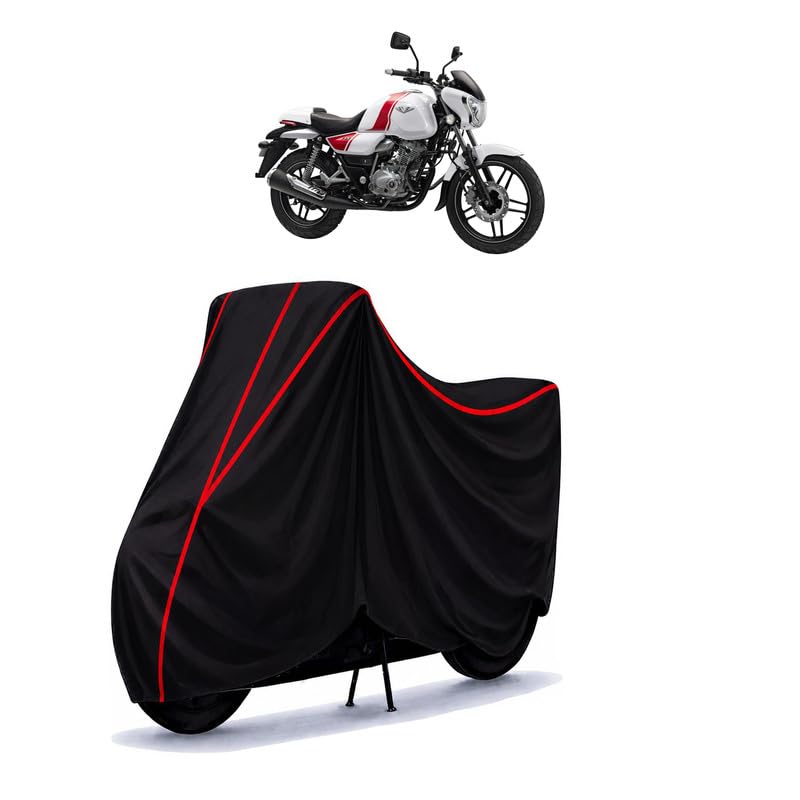 Image of Bajaj V Water Resistant Bike Cover for All Motorcycles & Scooters | Heavy Duty Premium Taffeta Fabric | UV Protection, Dustproof, Scratchproof | All Weather Two Wheeler Body Cover with Elastic Bottom