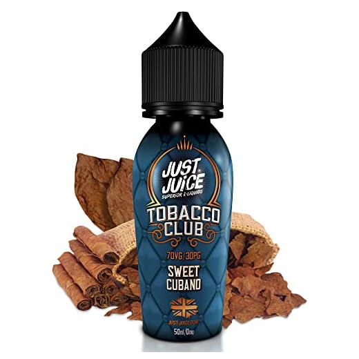 Just Juice Superior E-Liquids Vape Liquid with No Nicotine, 50ml 0mg Shortfill Eliquid, 70/30 Vape Juice in 60ml Bottle, Space for 10ml of Nicotine Shot or Nic Salts, Sweet Cubano, Blue