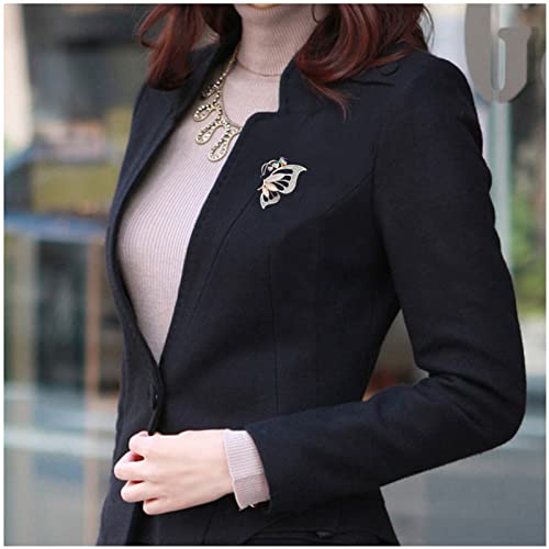 Image of coadipress Butterfly Brooch Pins Chic Romantic Elegant Rhinestone Crystal Insect Brooch Pin Women Corsage Scarf Shawl Clothing Accessories Wedding Party Banquet