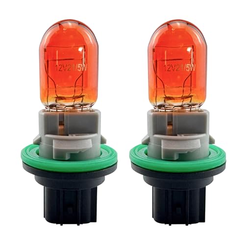 Qiqimingxin 2Pcs Park and Turn Signal Light Sockets & Bulbs Kit Fit for Dodge Dart 2013 2014 2015 2016 7442NA Amber 12V 5W/21W Replacement 68186725AB L07442NALL Turn Signal Lamp Holder and Bulb Set