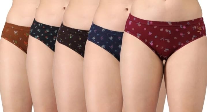 Women's Printed Hipster Briefs, Pack of 5, Multicolour-image-30