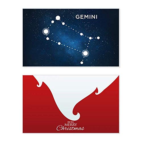 Carte de Noël Gemini Constellation vintage pour message de vœux