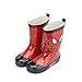 LINLIN Boy Pluie Spiderman Boot Amovible Chaussure Unisexe Couverture imperméable Super Chaude Wellbore Confortable en Plein air Wellington,Red-23 Inner Length 15cm