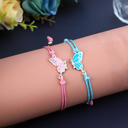 MJartoria BFF Necklace and Bracelets for 2-Crystal Friendship Necklace Bracelet Best Friend Necklace Matching Necklace Bracelets Gifts3