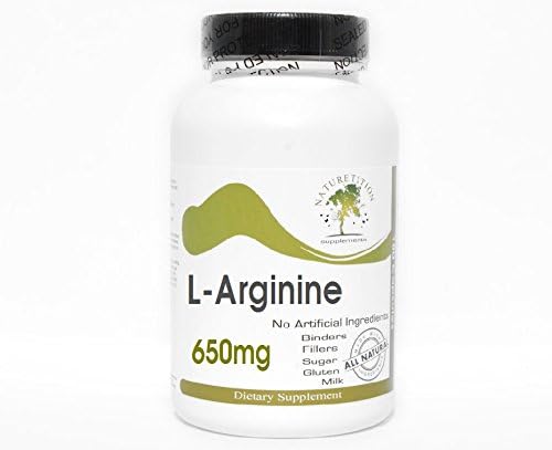 L-Arginine 650mg ~ 180 Capsules - No Additives ~ Naturetition Supplements