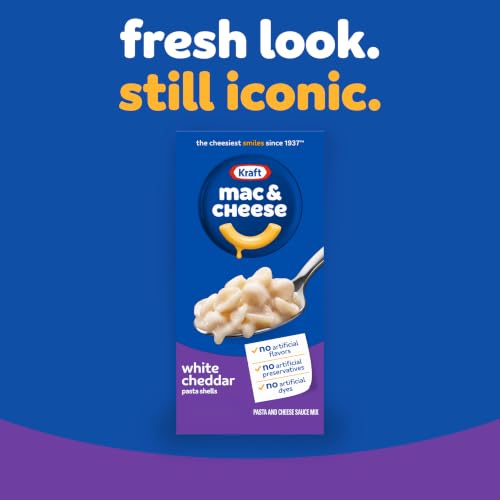 Image of Kraft Mac and Cheese Dinner, White Cheddar Flavor, 7.3 oz | for Easy Dinner or Dinner Sides No Artificial Flavors, Preservatives or Dyes No Artificial Flavors, Preservatives, or Dyes