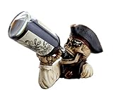 DWK Decorative Skeleton Pirate Wine Bottle Holder | Wine Accessories and Wine Bottle Storage | Bottle Holder for Cabinet | Bottle Holder Decorative Pirates Decor - 12'