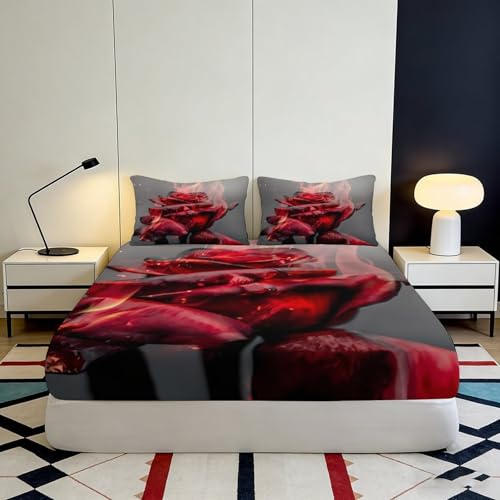 Drap-housse rose 3D microfibre antidérapant grande profondeur 90x200 - 4