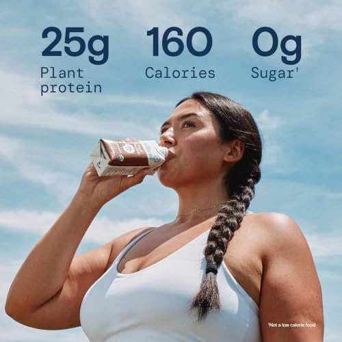 Image of KATE FARMS Organic High Protein Chocolate Nutrition Shake, 25g Protein, 6g Fiber, 27 Vitamins and Minerals, 0g Sugar, 11 oz (12 Pack)