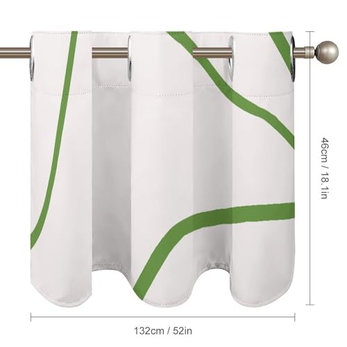 Cadeau de pendaison de crémaillère : rideaux géométriques verts bohèmes pour petite fenêtre - 6