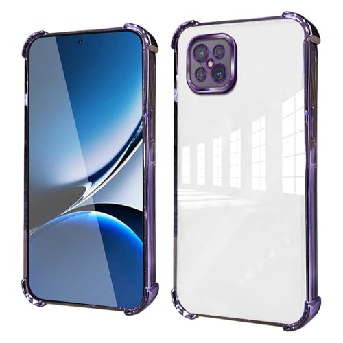 HAOYE Funda para OPPO Reno 4Z 5G (Reno4 Z) - Carcasa TPU Delgada con Esquinas Reforzadas, Funda Antigolpes, Diseño Transparente, Anti-Huellas - Morado