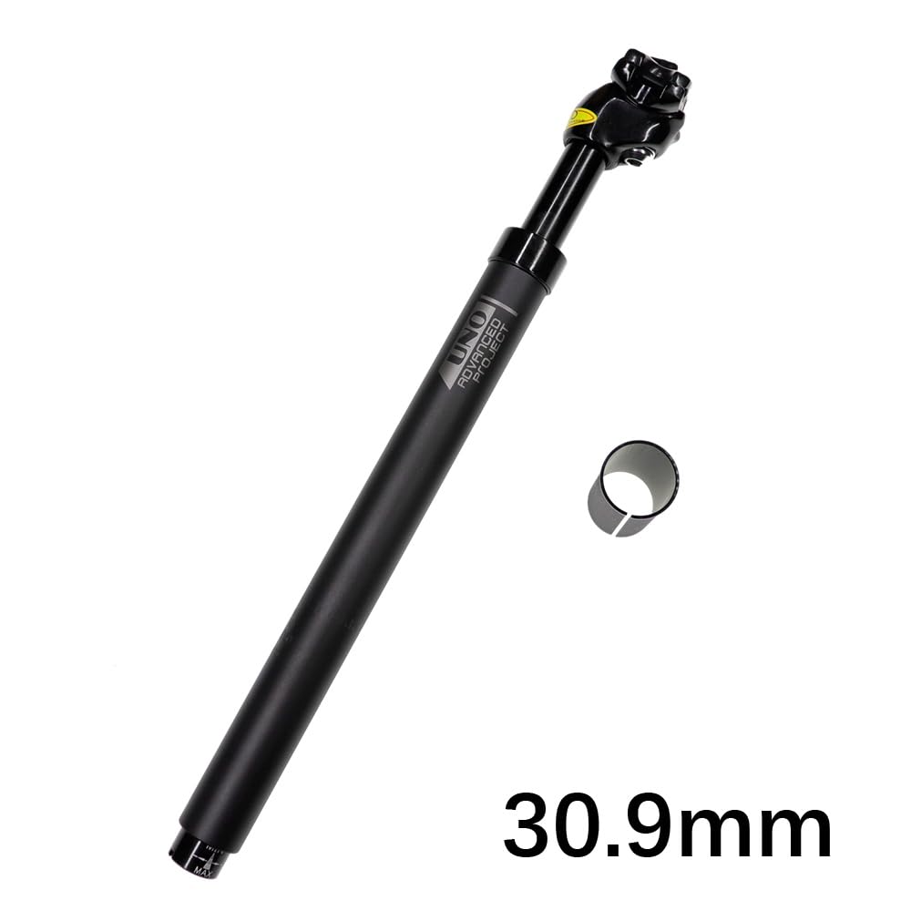 Tija Sillin Suspensión de tija de sillín for Bicicleta Tija Telescopica MTB(Black 30.9 Shim)