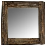 Charme authentique : Ce miroir carré en bois recyclé rustique est conçu pour ajouter une touche d'histoire et de caractère à votre décoration intérieure