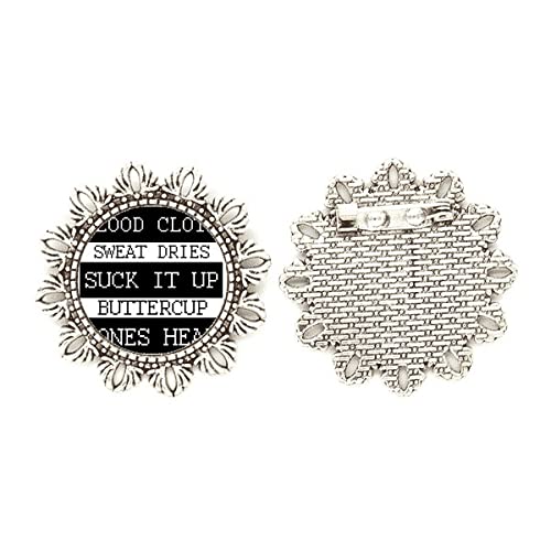 Broche de Plata Peche Clots con Gancho Pin de Flor Mediana Joyería Mujer