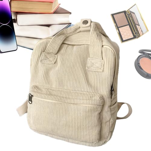 Mochila de pana para laptop escolar estética de gran capacidad para niñas