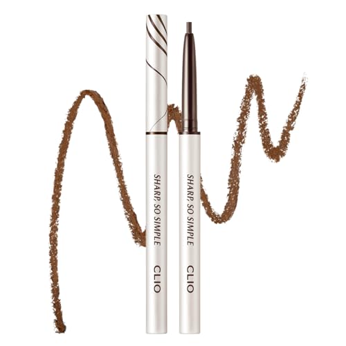 Image of CLIO Sharp So Simple Waterproof Pencil Liner, 2mm Ultra-Slim Thin Precision Tip, Tug Free Glide, Smudge Proof Long Wear Formula, Safe for Sensitive Eyes, Easy Control For Daily Makeup (002 Brown)