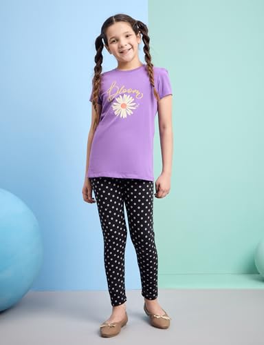 Image of Amazon Brand - Symbol Girl's Cotton Jersey Stretchable Leggings | Ankle Length | Aged 2-14 Years