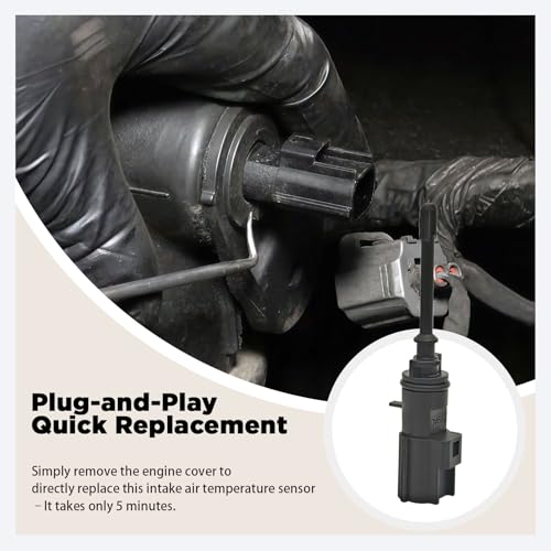 Tiansel Intake Inlet Air Charge Temperature Sensor IAT Sensor for Dodge Challenger Charger Dart Durango, Ram 1500 2500 3500 Jeep Cherokee Compass Grand Cherokee Wrangler 2011-2024 5149279AB