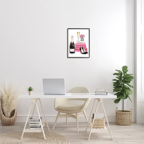 Stupell Industries Glam Pink Fashion Book Champagne Hells And Flowers Oversized Framed Giclee Texturized Art, Proudly Made In Usa #TOP4