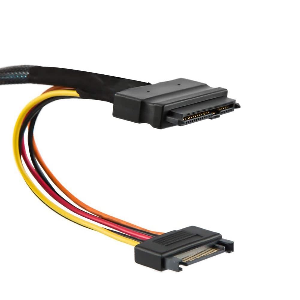 Wbudowany Kabel 12G Mini SAS HD do U.2 36P SFF-8643 do SAS U.2 SFF-8639 z 15-Pinowym Zasilaczem, Odpowiedni do Dysków SSD U.2