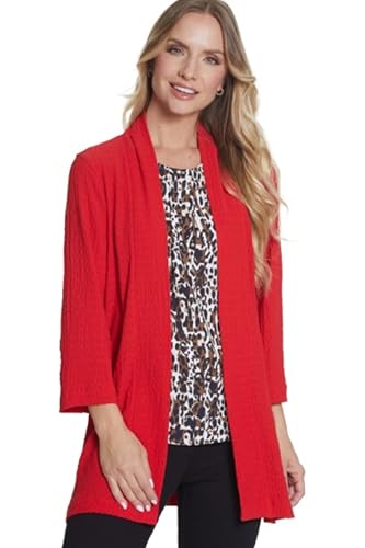 MULTIPLES Women's Set-in Kimono Sleeves Drop Shoulder Band Collar Jacket
