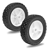 Sutmorly 6 Inch Plastic Wheels Replaces for Oregon 72-106, Universal Wheels Tires Compatible with Craftsman AYP MTD Lawnmower, Replacement Radio Flyer Wagon BBQ Grill Trash Can Hand Truck Lawn Sprayer