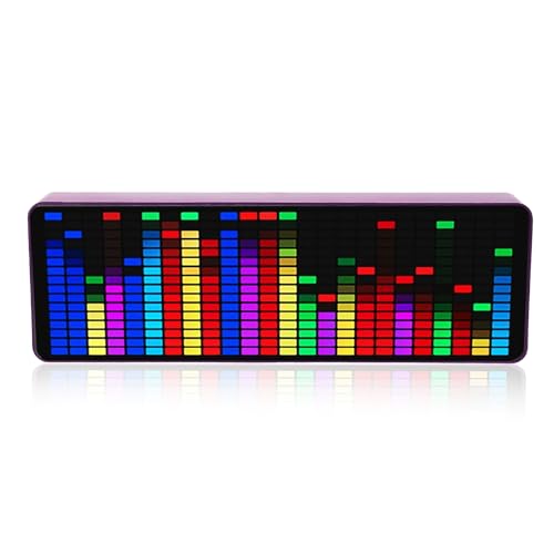 Musikspektrum-LED-Anzeige, 2 Steuerungsmethoden, 384 LED-Sprachsensor, Tonabnehmeranalysator, Equalizer, Spektrumanalysator mit Uhr, 20 Dynamische Effekte, 7 Farben