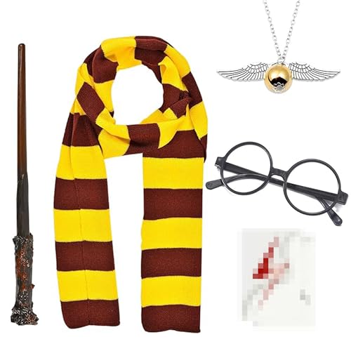 UAVAUI Wizard Costume Set, 6 PCS Cosplay Accessories Wizard 