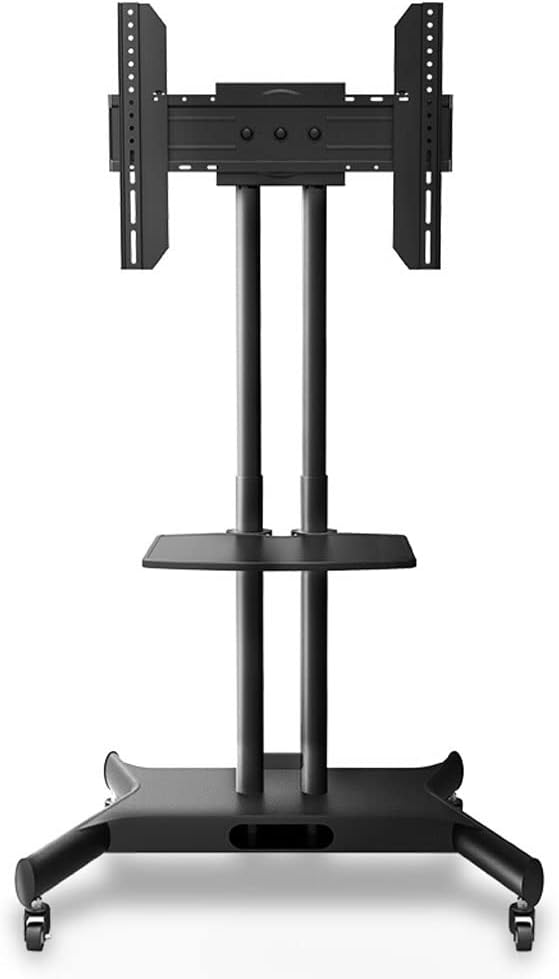 Mobile TV Cart Floor Stand Display Trolley for 32-65" Free Lifting Holder with AV Shelf Camera