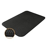 WKENSKY Katzenklo Matte, Katzenstreu Katzentoilette Vorleger mit Katzenangel, 10mm Wabendurchmesser für Feinen und Groben Katzenstreus, 45x60cm …